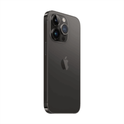 Rückansicht des Apple iPhone 14 Pro in Space Black – modernes iOS-Smartphone für Business-Anwendungen bei fonlos mieten