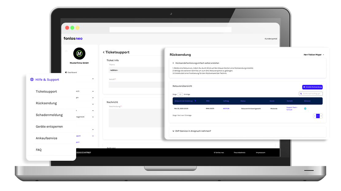 Kundenportal fonlos neo hilfe support