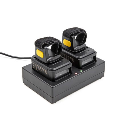 DELOCK Ringbarcode Scanner 1D und 2D Set mit Ladestation 2 Stück