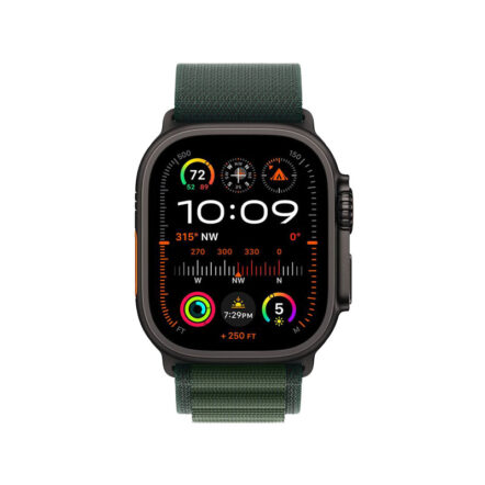 Apple Watch Ultra 2 GPS + Cellular 49mm Black Titanium Case mit Dark Green Alpine Loop Medium