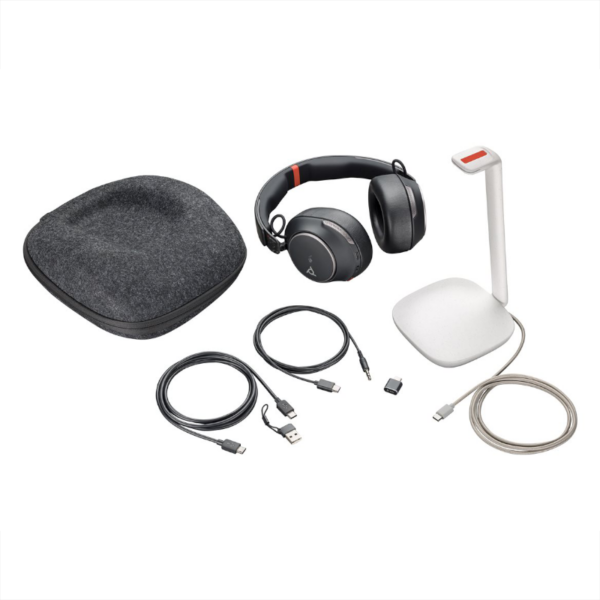 HP Poly Voyager Surround 85 UC USB-C Headset + USB-C/A Adapter + Charging Stand