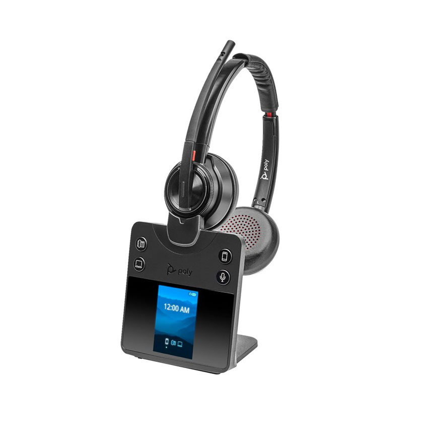 HP Poly Savi 8420 Office Stereo On-Ear Headset DECT Schwarz