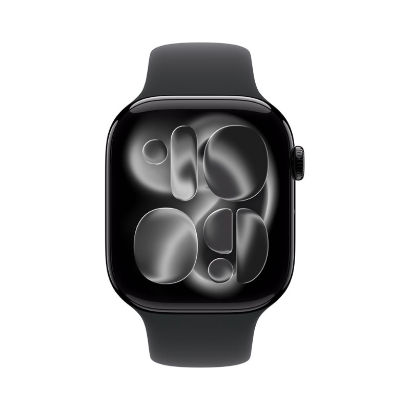 Apple Watch Series 11 GPS 46mm Jet Black Aluminium Case with Black Sport Band - S/M