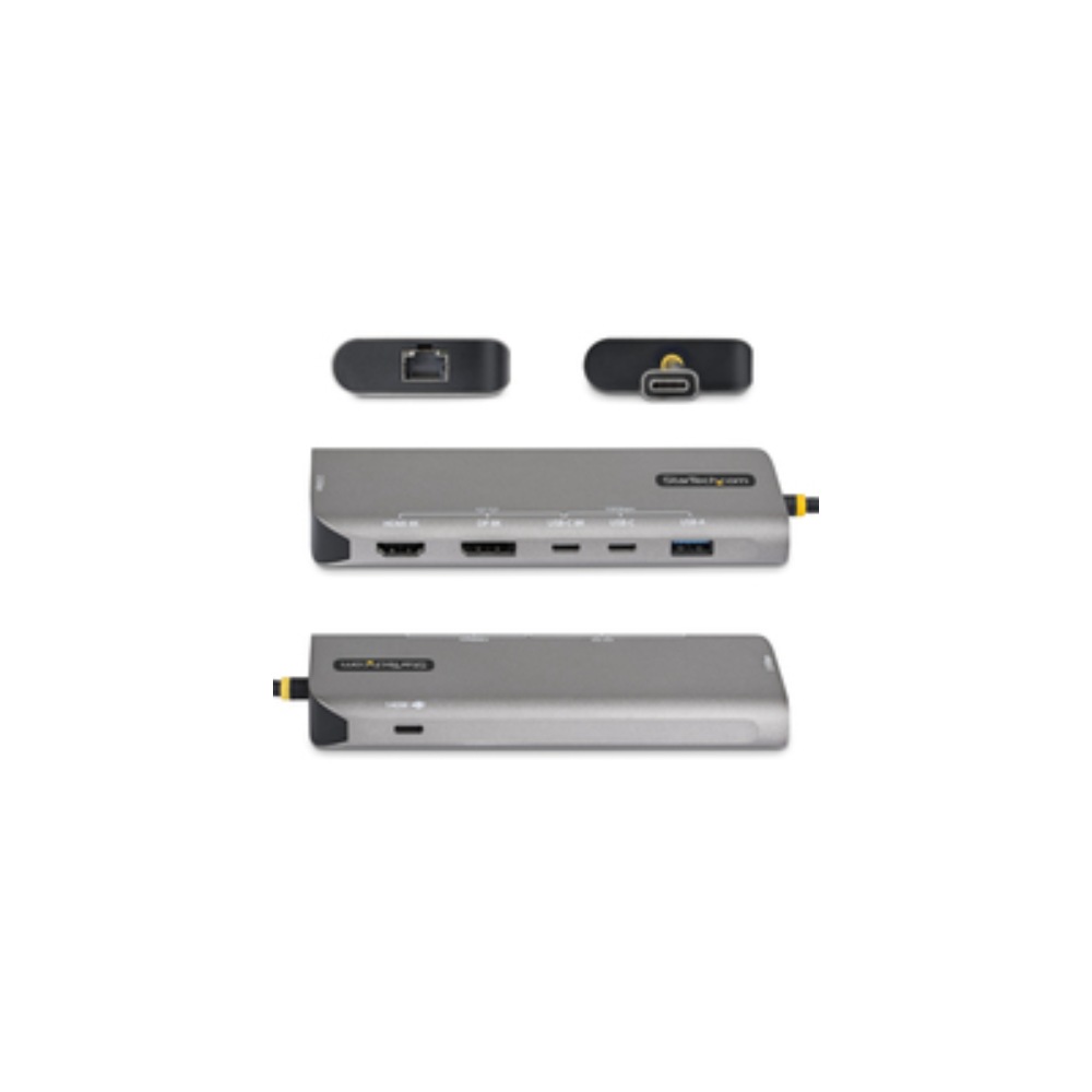 StarTech.com 7-in-1 USB4 Multiport Adapter, treiberlose Dual 4K für MacOS und Windows, 140W Power Delivery, 3-Port 10Gbps Hub, 2,5GbE Mini Dock