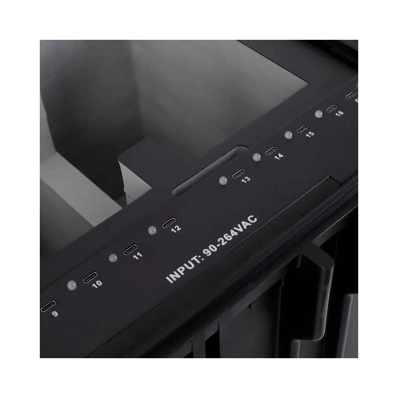 DEQSTER Ladekoffer KT16S 2Gen - Koffer mit Ladefunktion für 16 Geräte USB-C